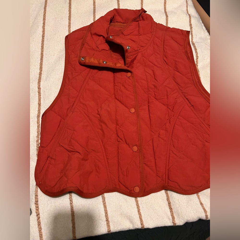 Free People Quilted Vest Rust Small